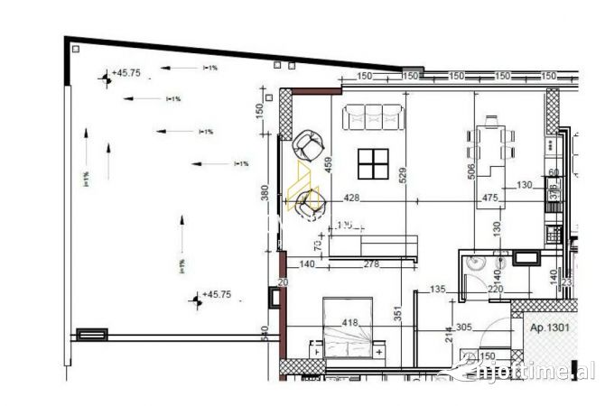 Shtepi ne shitje Apartament ne Tirane, 3+1, Mobilimi Bosh, pa mobiluar, Pagesa 380,000  Euro.