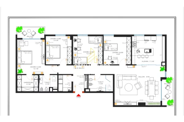 Ambient biznesi me qera 3+1 ne Tirane - 90,000 Leke