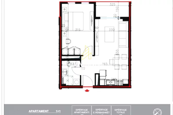 Shtepi ne shitje Apartament ne Tirane, 1+1, Mobilimi Bosh, pa mobiluar, Pagesa 86,668  Euro.