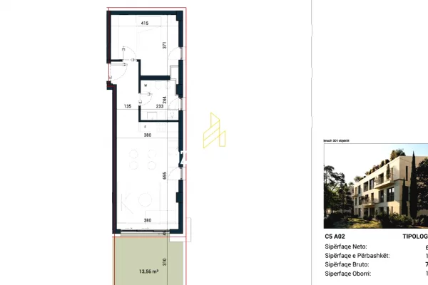 Apartment for sale in Himara 1+1, Emty
