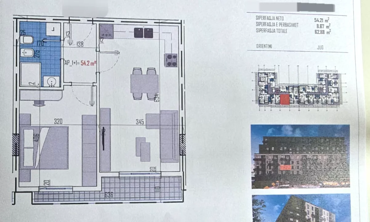 Apartment for sale in Tirana 1+1, Emty