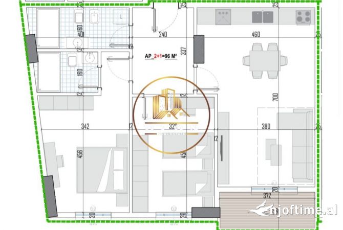 Shtepi ne shitje Apartament ne Tirane, 2+1, Mobilimi Bosh, pa mobiluar, Pagesa 135,259  Euro.