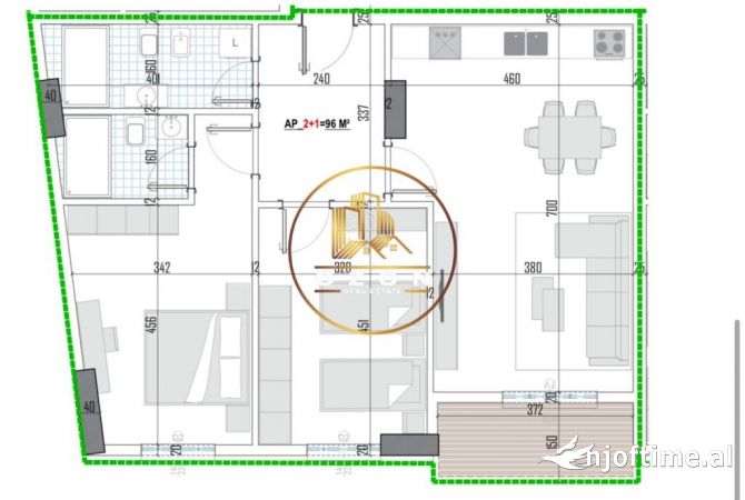 Shtepi ne shitje Apartament ne Tirane, 2+1, Mobilimi Bosh, pa mobiluar, Pagesa 135,259  Euro.