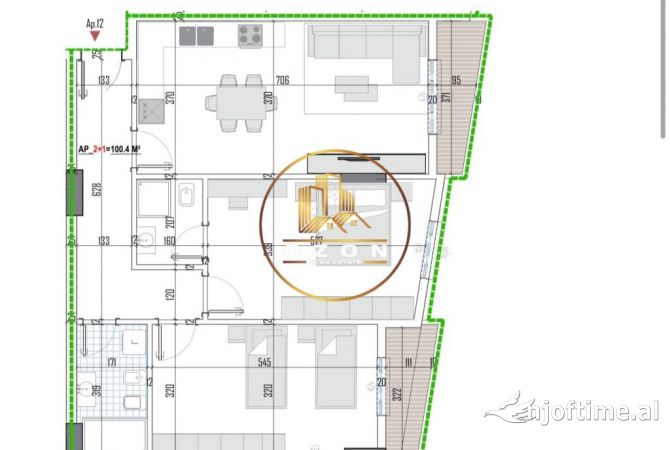 Shtepi ne shitje Apartament ne Tirane, 2+1, Mobilimi Bosh, pa mobiluar, Pagesa 135,259  Euro.