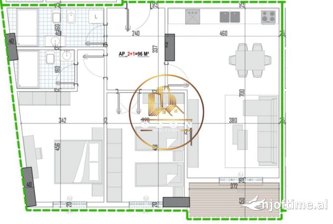 Shtepi ne shitje Apartament ne Tirane, 2+1, Mobilimi Bosh, pa mobiluar, Pagesa 135,259  Euro.