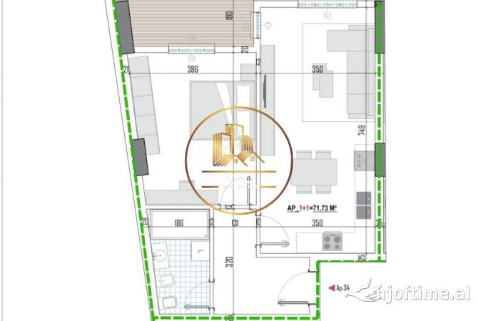 Shtepi ne shitje 1+1 ne Tirane - 87,395 Euro