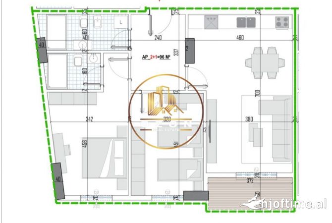 Shtepi ne shitje Apartament ne Tirane, 2+1, Mobilimi Bosh, pa mobiluar, Pagesa 135,259  Euro.