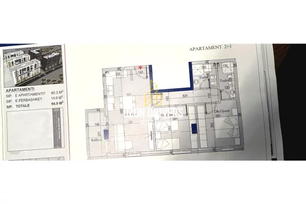 Shtepi ne shitje Apartament ne Tirane, 2+1, Mobilimi Bosh, pa mobiluar, Pagesa 130,000  Euro.