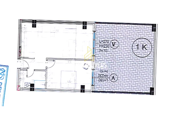 Shtepi ne shitje Apartament ne Tirane, 1+1, Mobilimi Bosh, pa mobiluar, Pagesa 135,600  Euro.