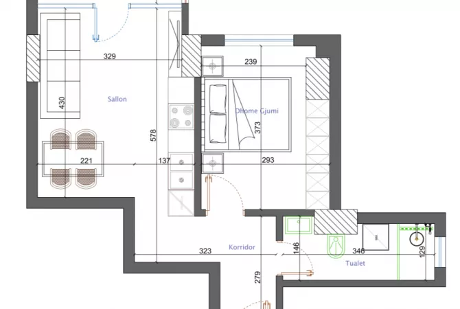 Shtepi ne shitje 1+1 ne Tirane - 95,000 Euro