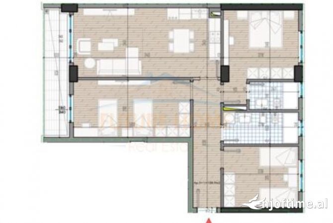 Shtepi ne shitje Apartament ne Tirane, 3+1, Mobilimi Bosh, pa mobiluar, Pagesa 130,000  Euro.