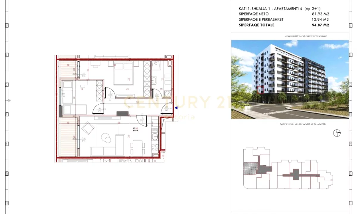 Apartment for sale in Tirana 2+1, Emty