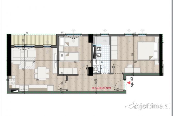 House for Sale 2+1 in Tirana - 85,000 Euro