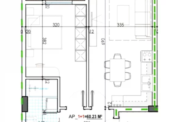 House for Sale 1+1 in Tirana - 56,000 Euro