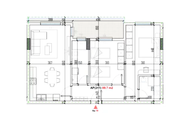 Shtepi ne shitje Apartament ne Tirane, 2+1, Mobilimi Bosh, pa mobiluar, Pagesa 83,000  Euro.