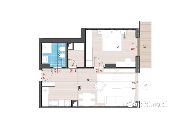 Shtepi ne shitje 1+1 ne Tirane - 135,504 Euro