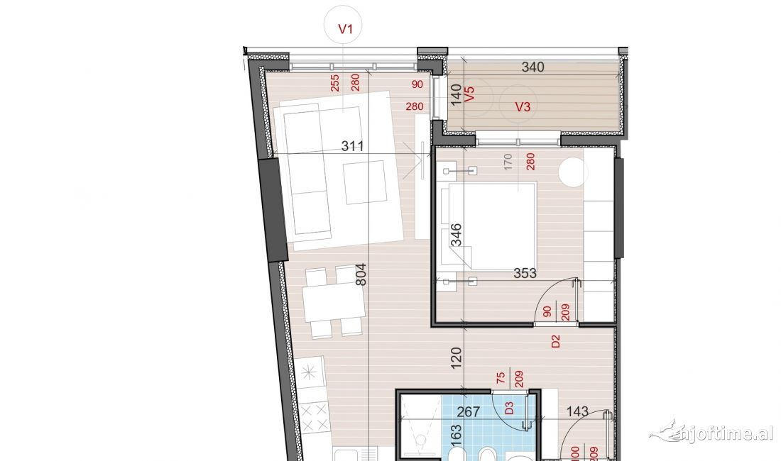 Shtepi ne shitje Apartament ne Tirane, 1+1, Mobilimi Bosh, pa mobiluar, Pagesa 125,586  Euro.
