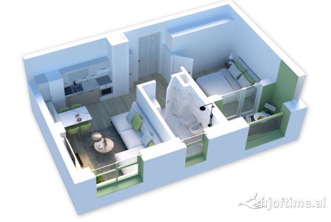 Shtepi ne shitje 1+1 ne Tirane - 85,000 Euro