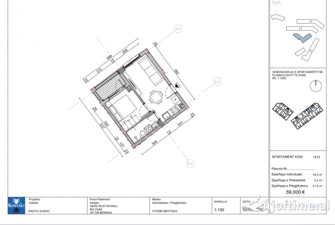 Shtepi ne shitje 1+1 ne Tirane - 59,000 Euro