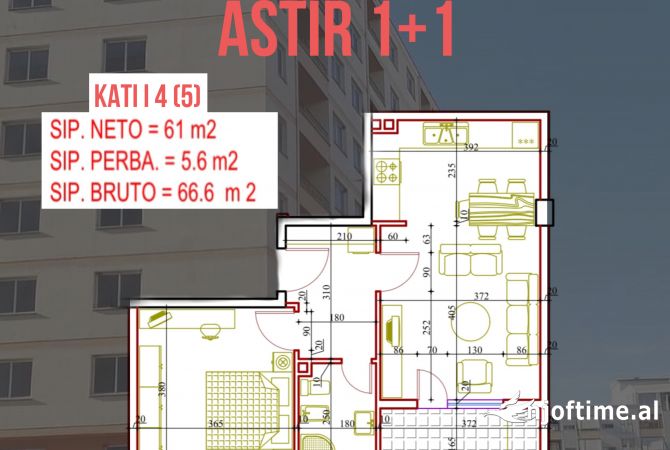 Shtepi ne shitje 1+1 ne Tirane - 83,200 Euro