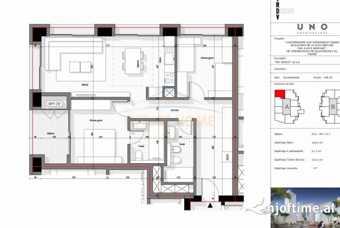 Shtepi ne shitje 2+1 ne Tirane - 304,290 Euro