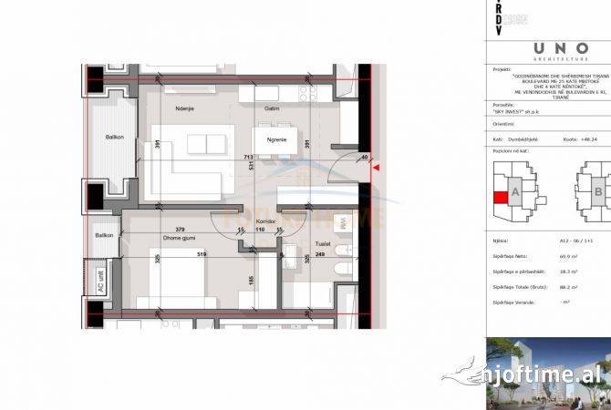 Shtepi ne shitje 1+1 ne Tirane - 202,860 Euro