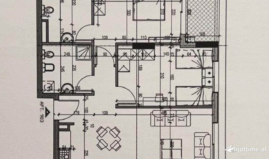Shtepi ne shitje Apartament ne Tirane, 2+1, Mobilimi Bosh, pa mobiluar, Pagesa 155,000  Euro.