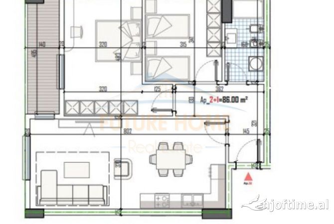 Shtepi ne shitje 2+1 ne Tirane - 92,079 Euro