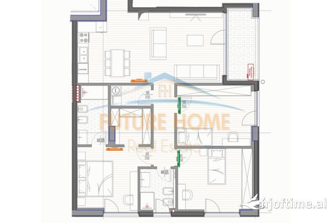 Shtepi ne shitje Apartament ne Tirane, 3+1, Mobilimi Bosh, pa mobiluar, Pagesa 424,000  Euro.