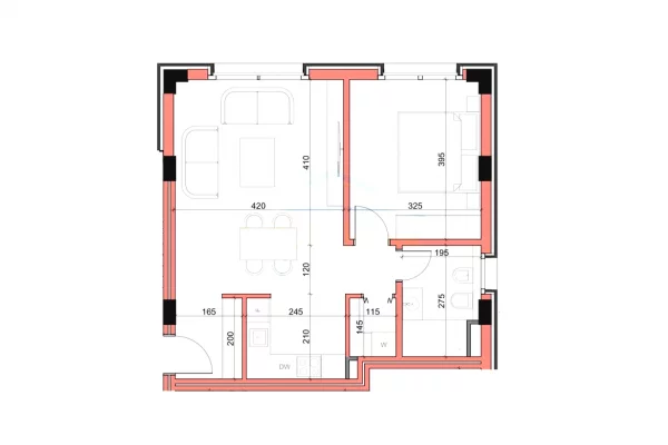 Shtepi ne shitje Apartament ne Tirane, 1+1, Mobilimi E mobiluar, Pagesa 177,069  Euro.