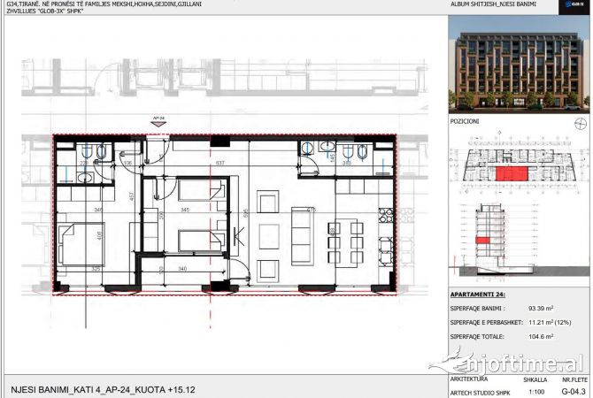 Shtepi ne shitje 2+1 ne Tirane - 155,000 Euro