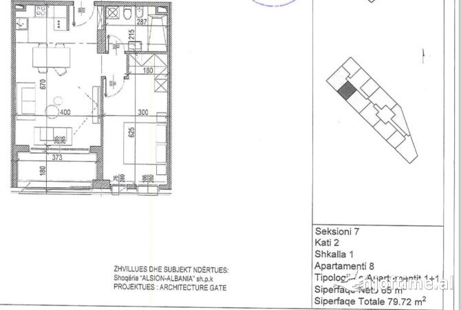Shtepi ne shitje 1+1 ne Tirane - 151,500 Euro