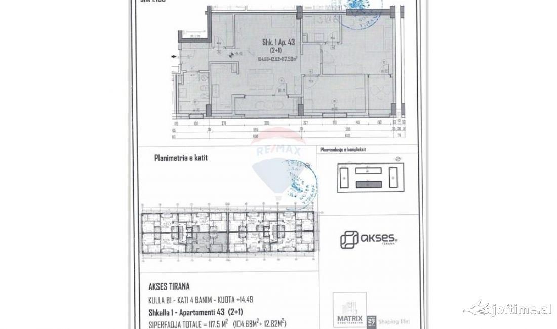 Shtepi ne shitje Apartament ne Tirane, 2+1, Mobilimi Bosh, pa mobiluar, Pagesa 158,500  Euro.