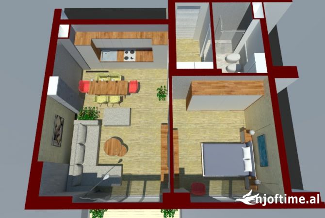 Shtepi ne shitje 1+1 ne Tirane - 105,000 Euro