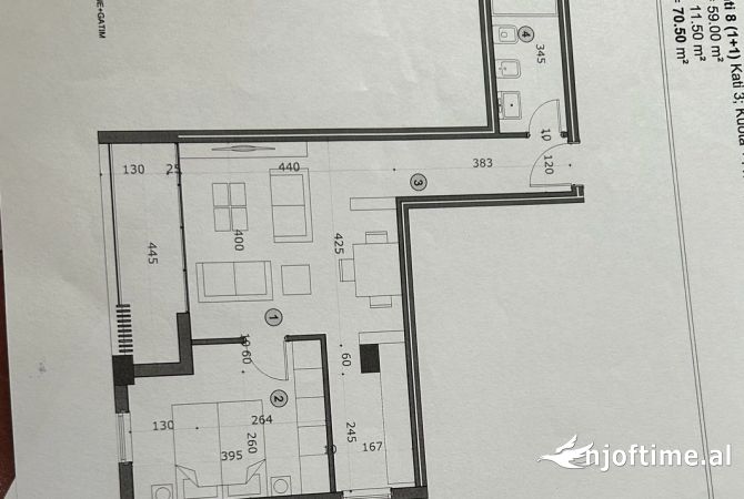 Shtepi ne shitje 1+1 ne Tirane - 98,000 Euro