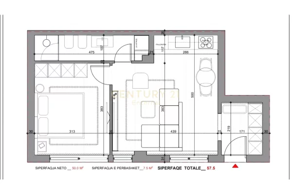 Shtepi ne shitje Apartament ne Tirane, 1+1, Mobilimi E mobiluar, Pagesa 122,000  Euro.