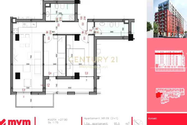 Shtepi ne shitje Apartament ne Tirane, 2+1, Mobilimi Bosh, pa mobiluar, Pagesa 177,600  Euro.