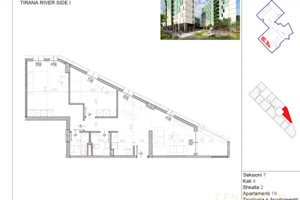 Apartment for sale in Tirana 2+1, Emty