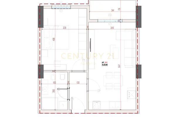Shtepi ne shitje Apartament ne Tirane, 1+1, Mobilimi Bosh, pa mobiluar, Pagesa 88,100  Euro.