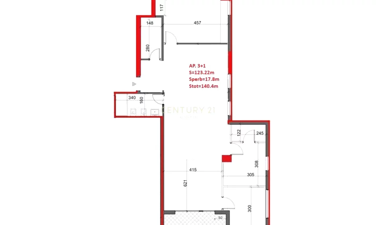 Apartment for sale in Tirana 3+1, Emty