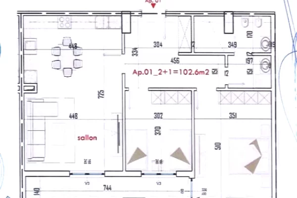 House for Sale 2+1 in Tirana - 112,000 Euro