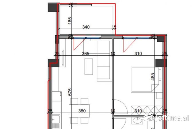 Shtepi ne shitje 1+1 ne Tirane - 115,335 Euro