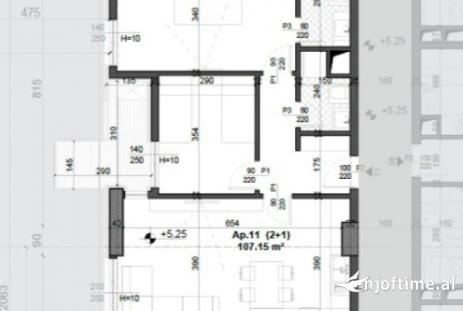 Shtepi ne shitje Apartament ne Tirane, 2+1, Mobilimi Bosh, pa mobiluar, Pagesa 144,652  Euro.