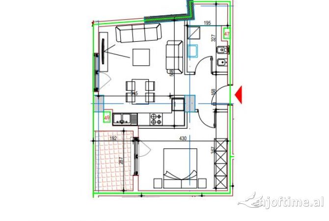 Shtepi ne shitje Apartament ne Tirane, 1+1, Mobilimi Bosh, pa mobiluar, Pagesa 171,487  Euro.