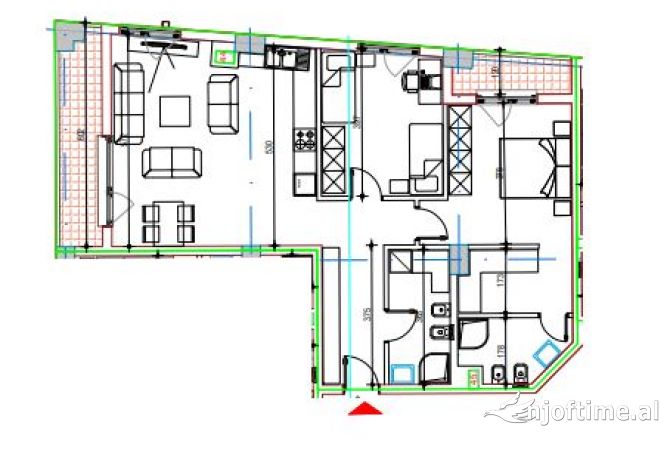 Shtepi ne shitje Apartament ne Tirane, 2+1, Mobilimi Bosh, pa mobiluar, Pagesa 318,903  Euro.