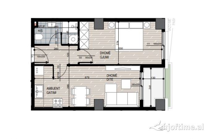 Shtepi ne shitje 1+1 ne Tirane - 85,960 Euro