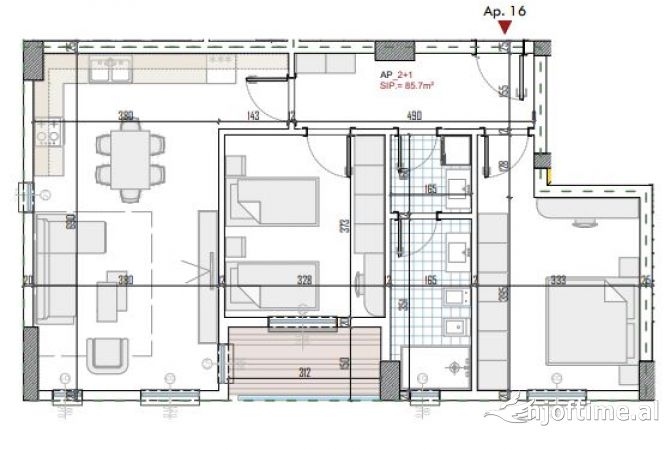 Shtepi ne shitje 2+1 ne Tirane - 80,176 Euro