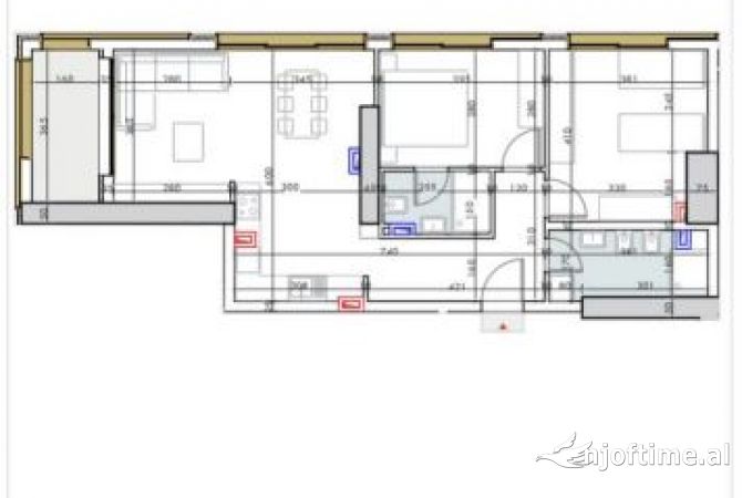Shtepi ne shitje Apartament ne Tirane, 2+1, Mobilimi Bosh, pa mobiluar, Pagesa 293,000  Euro.