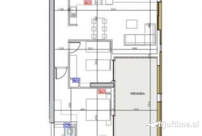 Shtepi ne shitje Apartament ne Tirane, 2+1, Mobilimi Bosh, pa mobiluar, Pagesa 332,500  Euro.