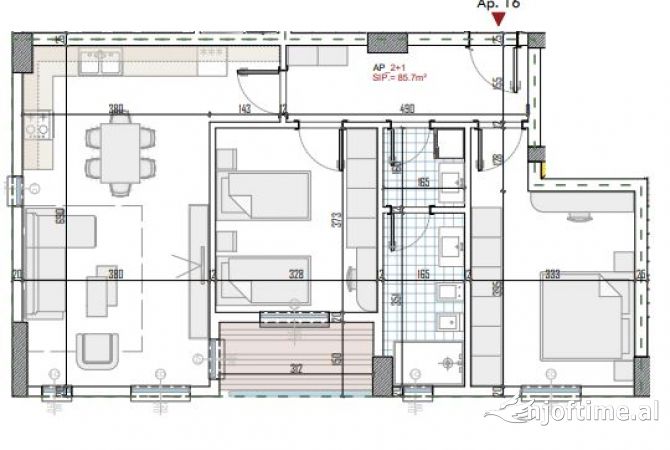 Shtepi ne shitje 2+1 ne Tirane - 80,176 Euro